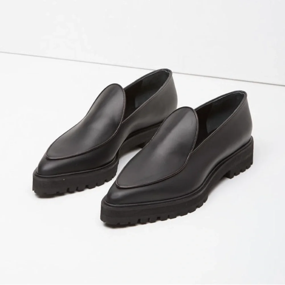 PROENZA SCHOULER Pointy Toe Loafer in Black Size 38